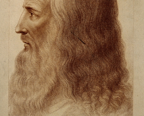 Leonardo da Vinci. Line engraving by F. Bartolozzi, 1795, after the sitter.