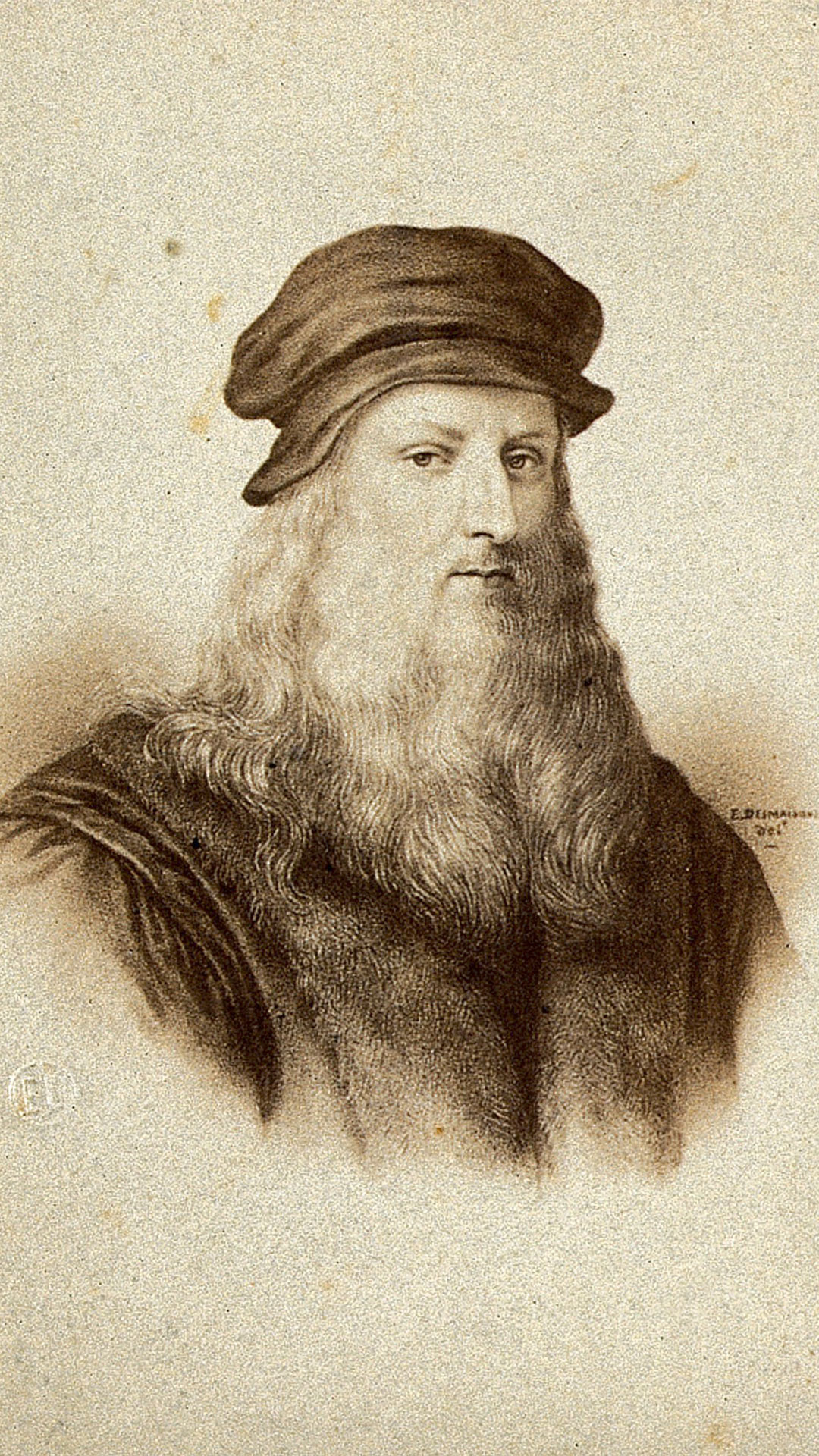 Leonardo da Vinci. Photograph by E. Desmaisons